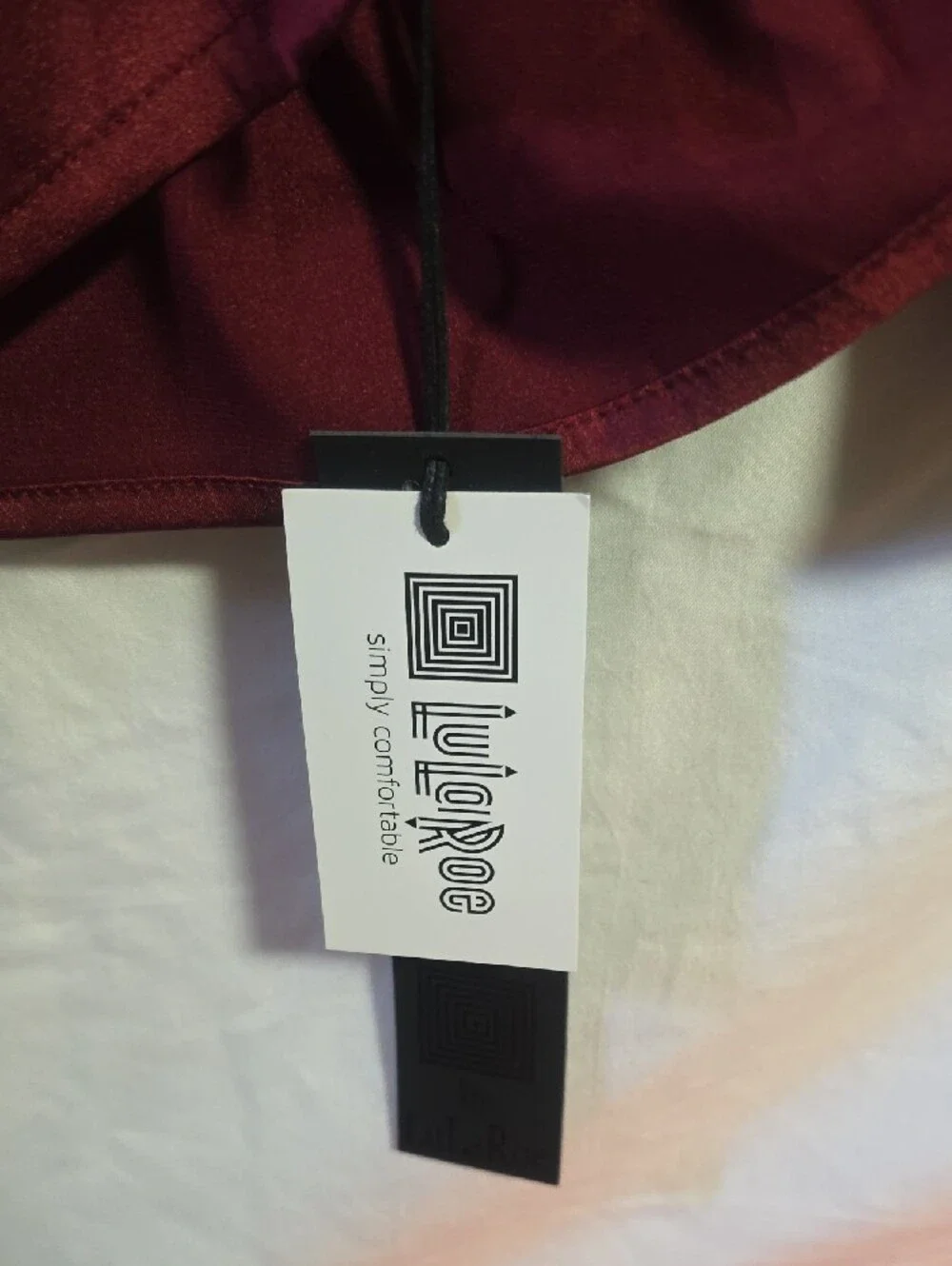 LuLaRoe Celeste Satin Button-Front Blouse - Wine